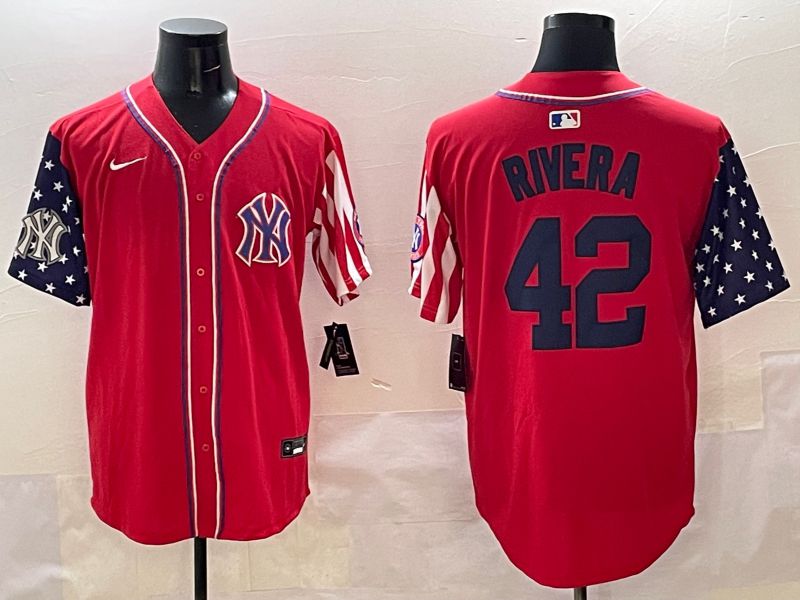 Men New York Yankees 42 Rivera Red a generation of national flags Jointly Name 2025 Nike MLB Jersey style 6